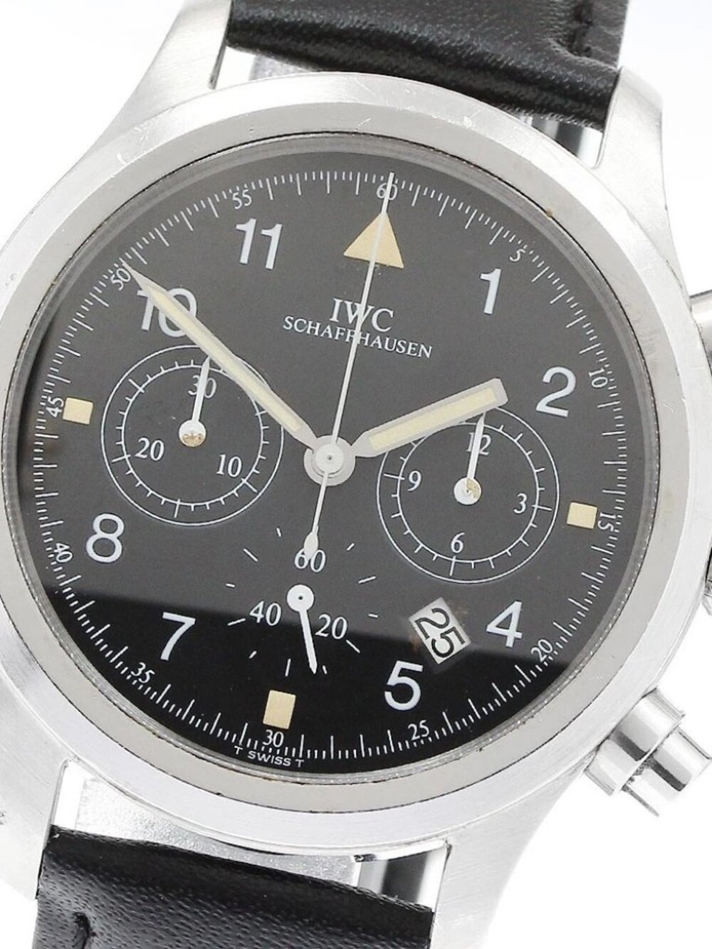 IWC SCHAFFHAUSEN Freeger IW374101 Chronograph black Dial Quartz Men's_904296